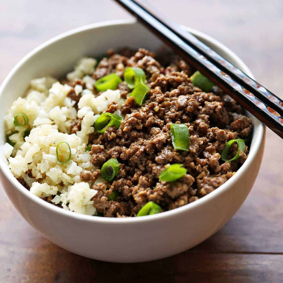 Mongolian Style Ground Beef with Rice